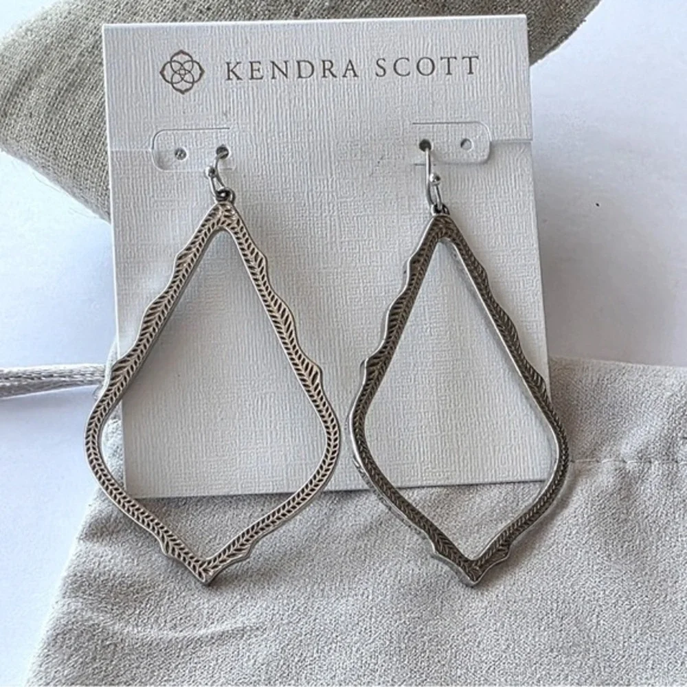 Kendra Scott Sophie Silver Rhodium Geometric‎ Earrings New